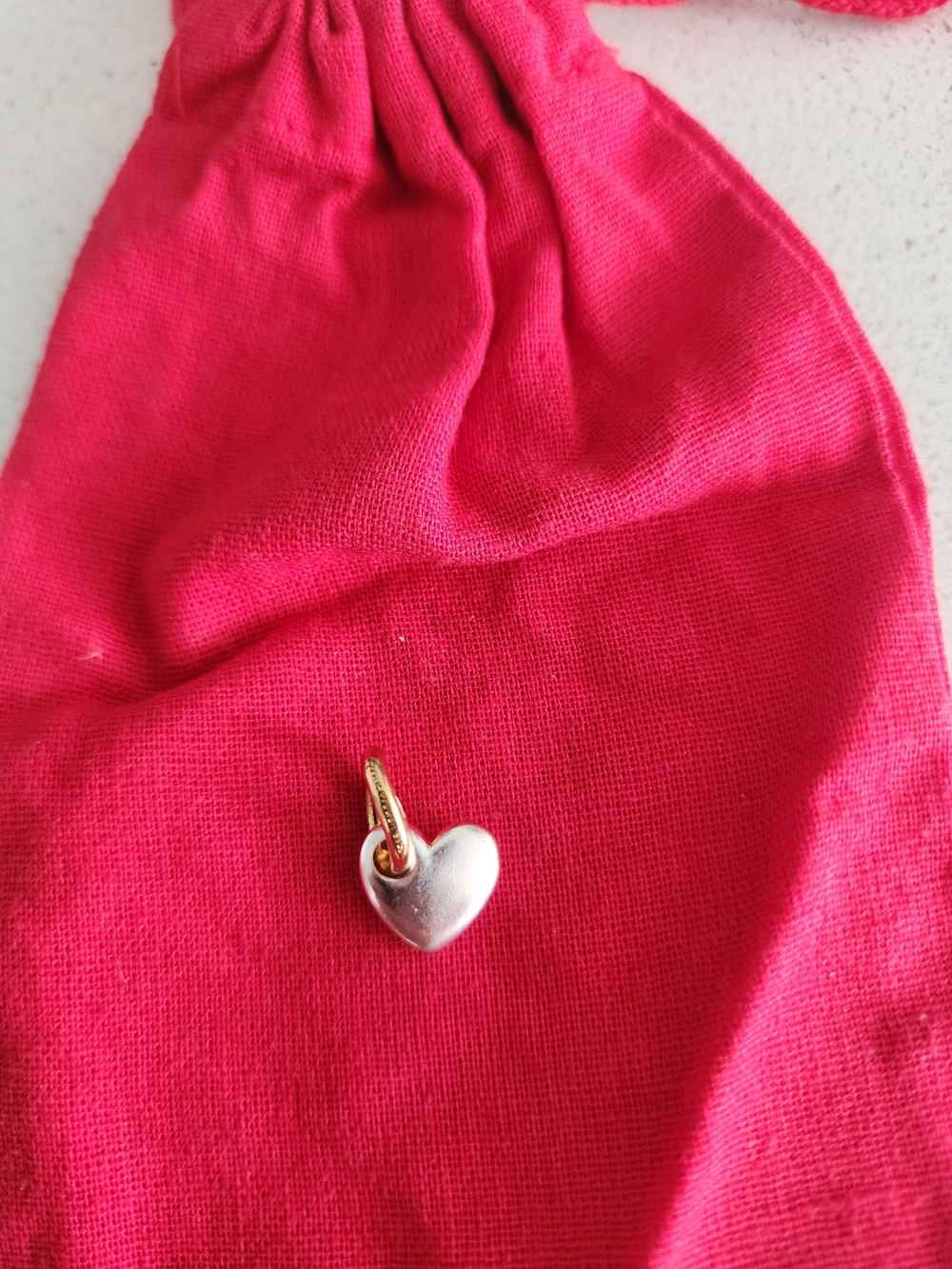 Tous Two-Tone Heart Charm Pendant in Silver and Gold